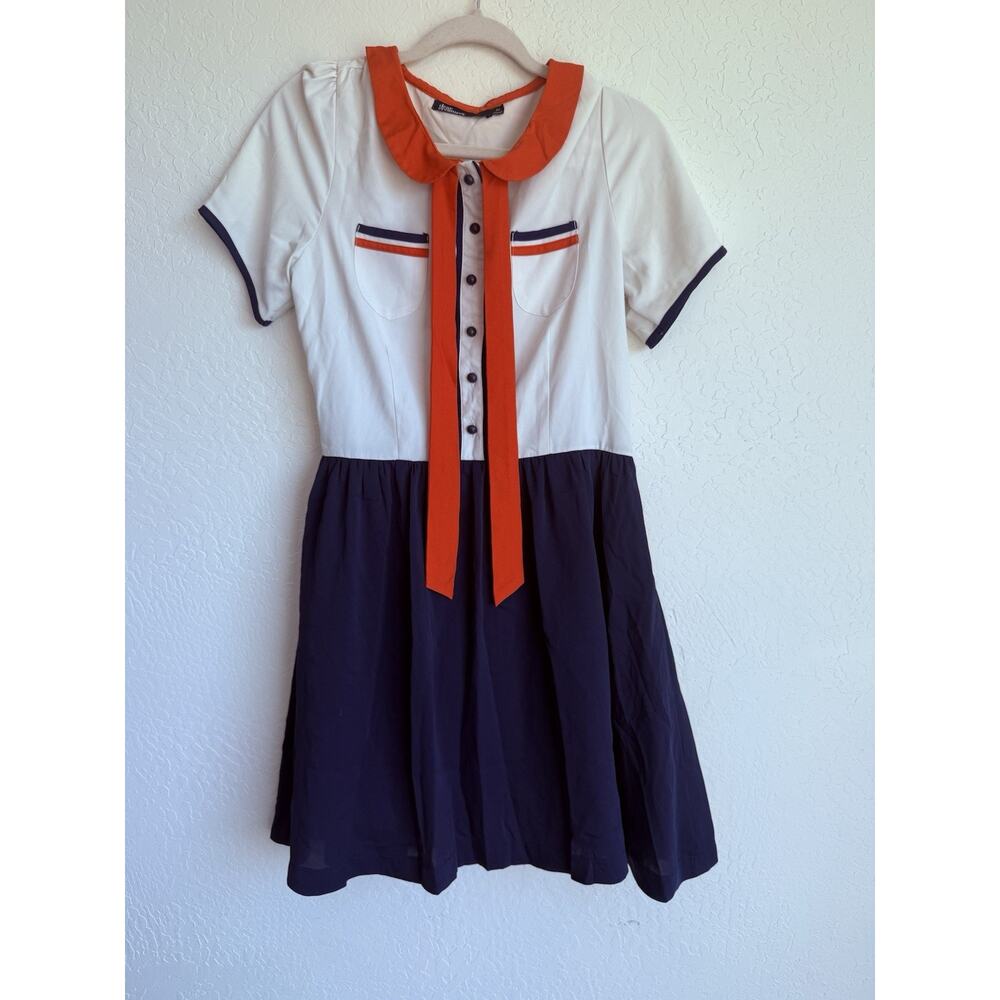 Dear Creatures ModCloth Peter Pan Collar Dress Size Medium Retro Rockabilly Twee
